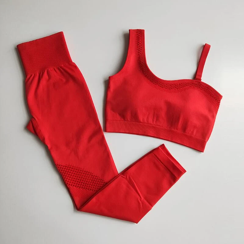 
Seamless Yoga Set 2PCS High Waist Butt Lift Leggings Workout Sportswear 