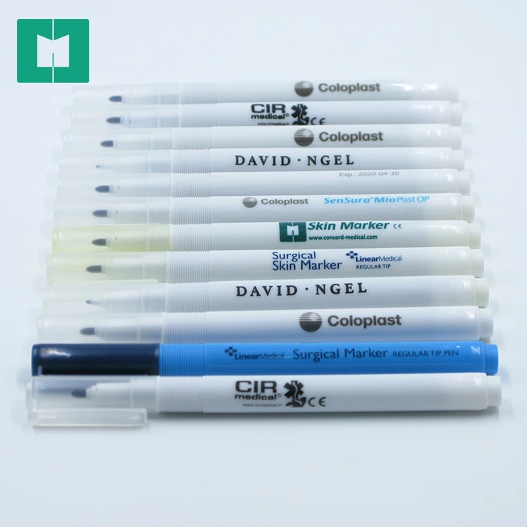 Sterile Skin Marker Surgical Pen OEM With Measuring Tape and 6 labels for Medical Purpose
