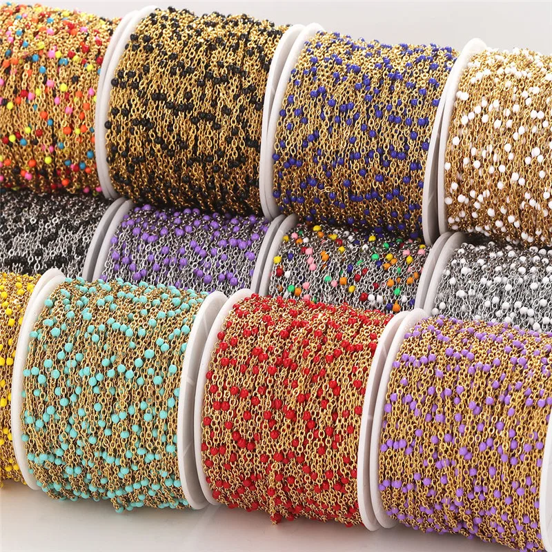Wholesale stainless steel chain necklace enamel jewelry chain for jewelry making