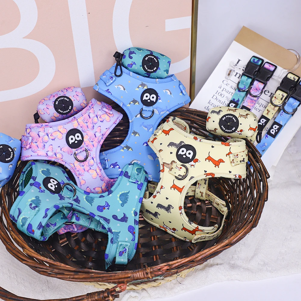 Dog Harness No Pull Tactical Set Luxury Leather Designer Leash Pet Dog Harness