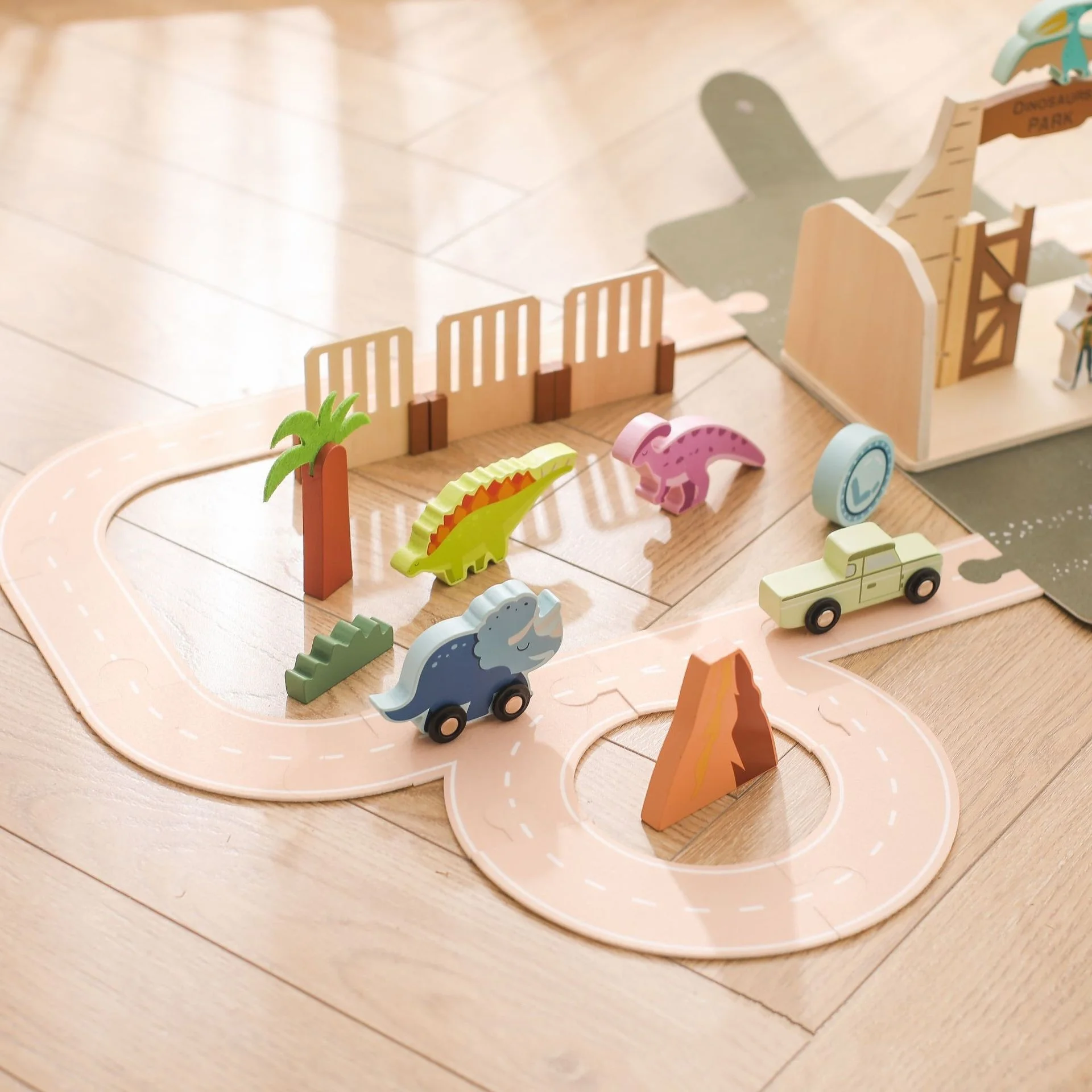 2024 New Arrival Wooden Dinosaur Park Assembly Game Kids Montessori Toys Early Learning Educational Toys for Children Toddlers