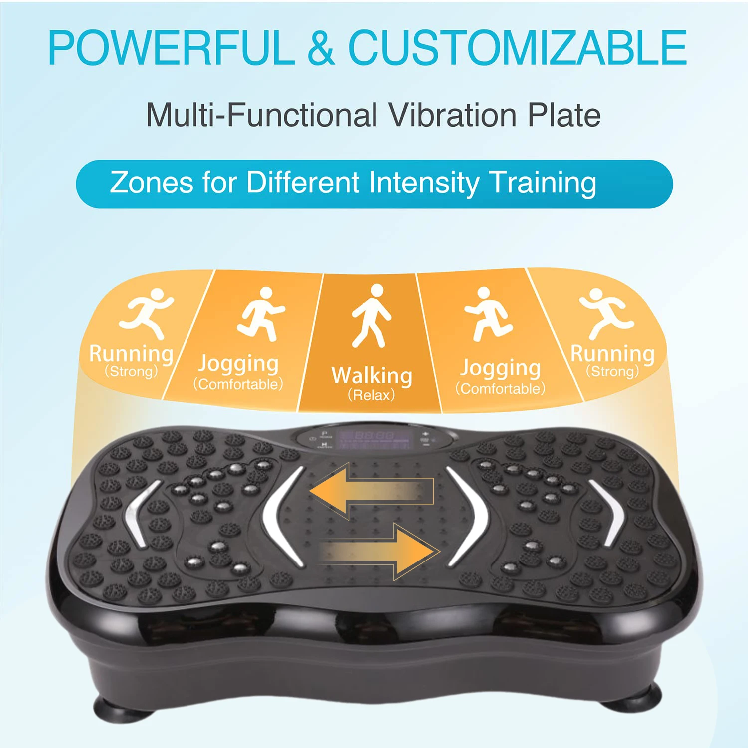 3D Whole Body Vibration Plate Exercise Machine Workout Fitness Platform with Silent Motor Speed Control for Home