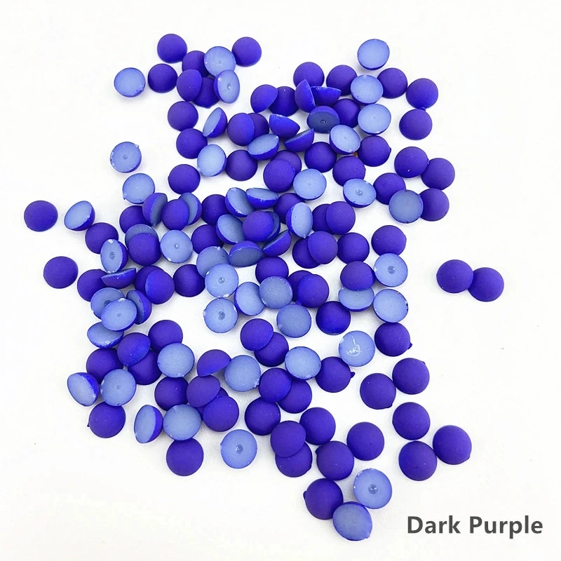 Sustainable 6-12mm flat semi circular plastic beads matte multi-color customizable color clothing accessories beads