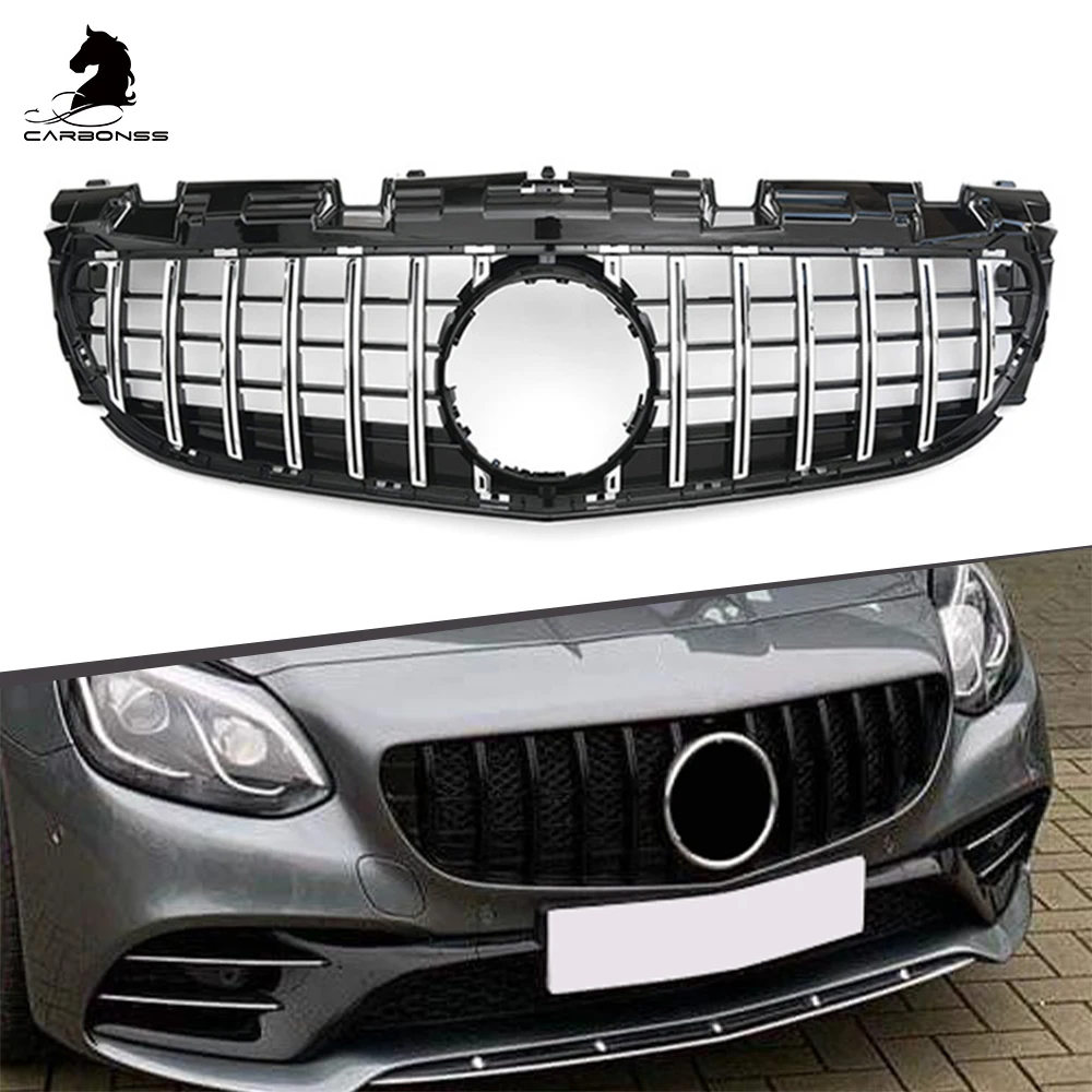 ABS Mesh Grill For Mercedes Benz SLC Class R172 GT Type Front Bumper Grille 2016-2020