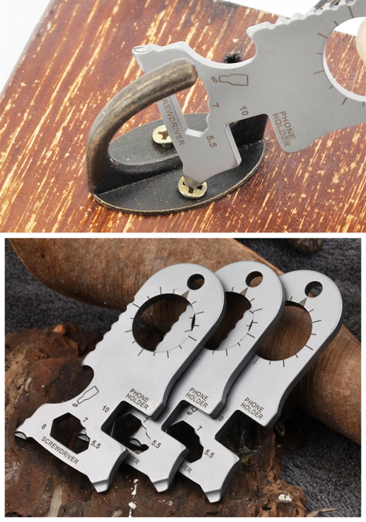 Multitools EDC Stainless Steel Keychain Outdoor Survival Gear Gadget Bottle Opener Multi Pocket Tool Pendant Keyring