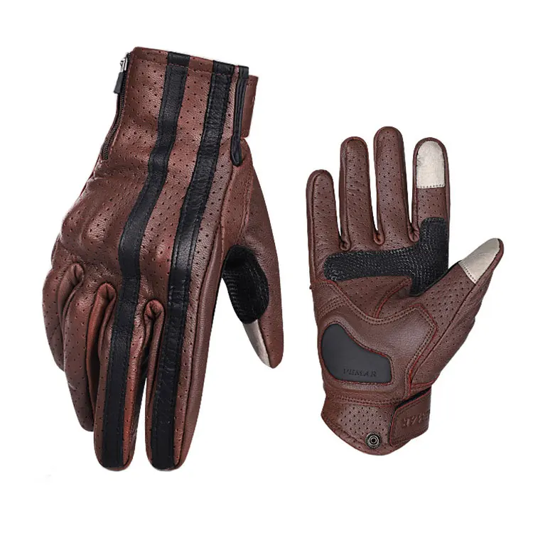 Factory direct outdoor sports non-slip wear-resistant men leather  bike riding motorcycle gloves