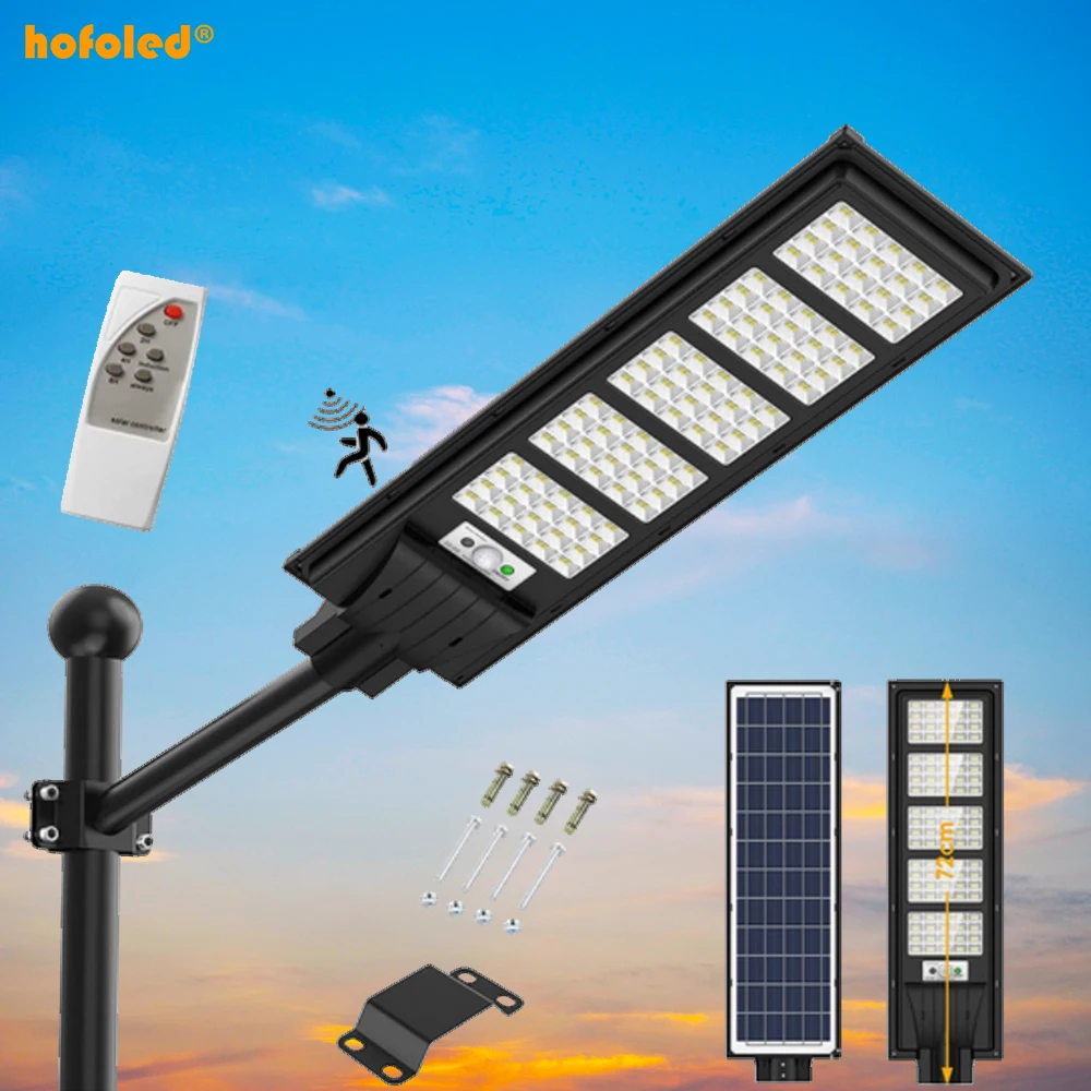 300W Cold White 6500K Solar Outdoor Lights Solar Panel Motion Sensor Integrated Solar Led Outdoor Lights