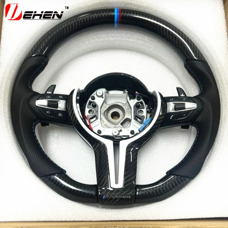 Углеродное волокно руль для BMW F20 F30 F32 F33 F10 F15 F16 F25 F01 F02 F80 F82 F87 F07 M3 M4 M5 автомобильные аксессуары на заказ