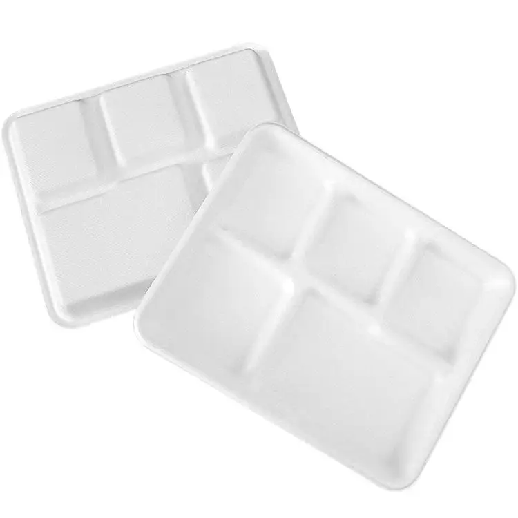 10.5*8.5 Inch Biodegradable bagasse tray container disposable tableware