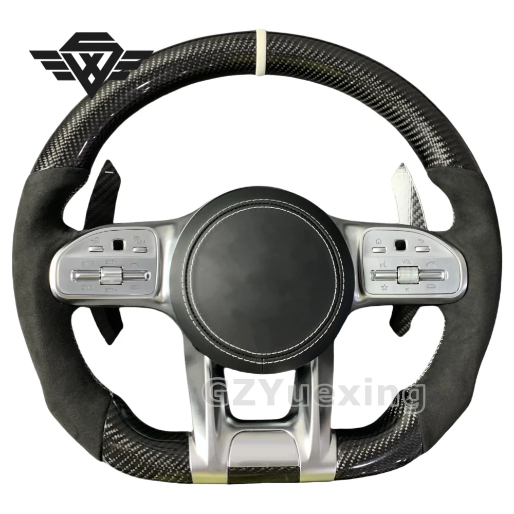 Подходит для Mercedes AMG A B C E GLS GLA S C63 W205 W204 W213 2012-2021 спортивный руль из углеродного волокна