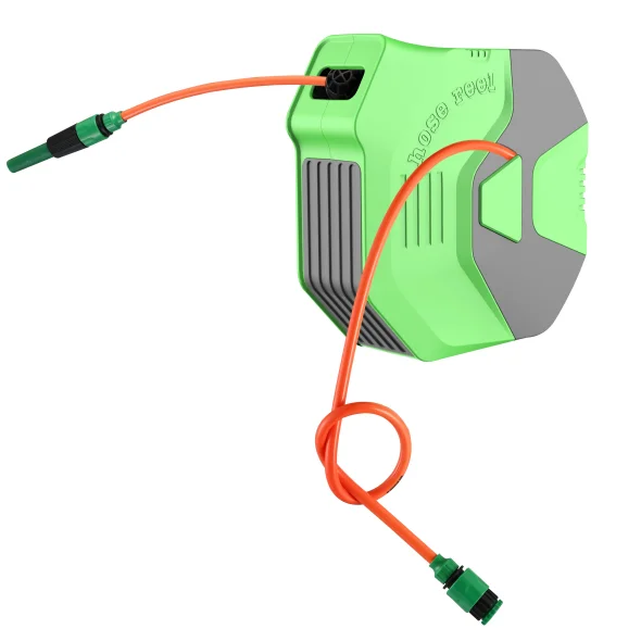 Automatic hose bronze wall mount garden hose reel holds roll up side water large