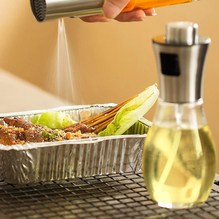 2 pcs Olive Oil Sprayer Set for Cooking, Oil & Vinegar Cruet Bottle with Funnel, Multifunctional Daily Use Spray Bottle