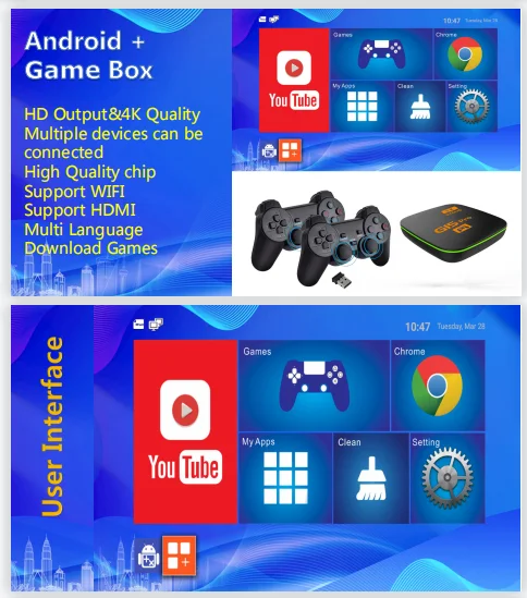 GI5 PRO 10000 + 6K android game tv приставка ТВ видео игровая консоль Ретро