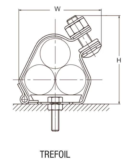 New Product metallic  High Voltage Cable Cleatstrevoil power fiber optic cable tie cable cleat