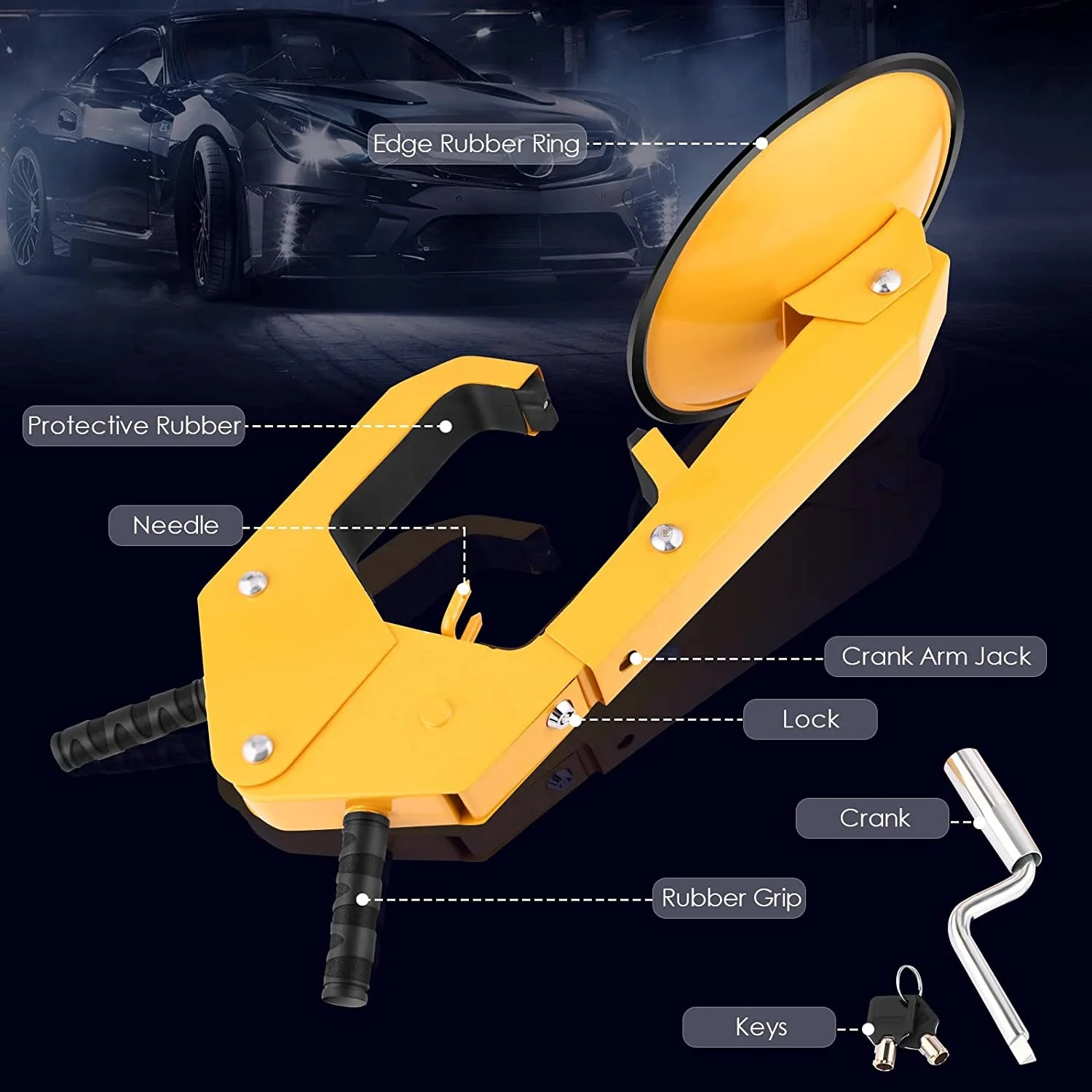 factory wholesale car anti thief steering tire tyre parking lock wheel clamp