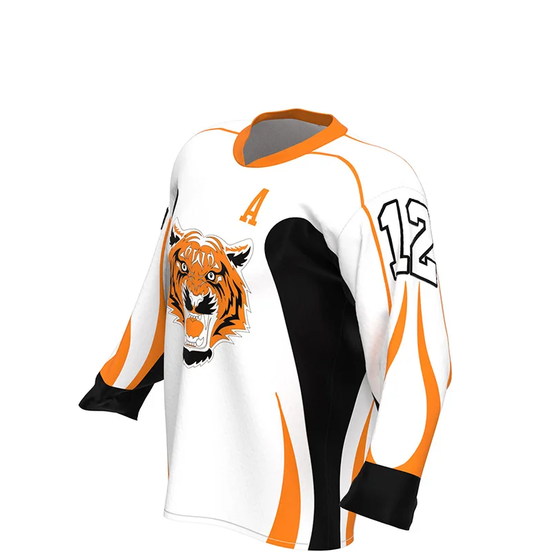 2021 orange ice hockey uniform jersy custom designed for youth and adults
