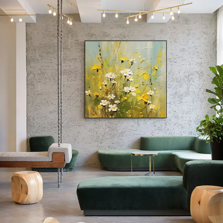 Impressionism Art  Flower Hand-Painted  Wall Art for Home Decor texture Oil still life paintings on Canvas for Living Room