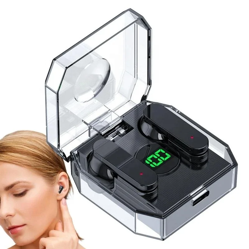 Wholesale china hot sales TWS Stereo Original K30 Headphones LED Display Earbuds Wireless Gaming Transparent Headsets for apple