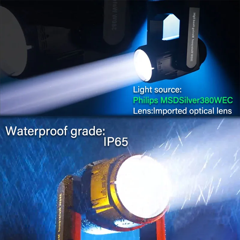 Outdoor Moving Head Beam 380 IP65 Cabeza Movil Sky Beam Searchlight 380w Waterproof Moving Head Light