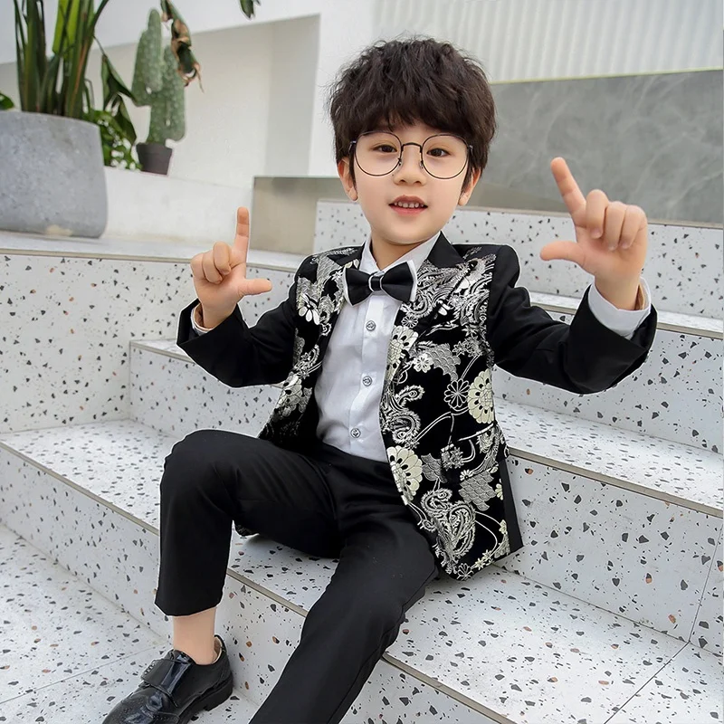Kids Boy Suits For Weddings Prom Suits Formal Dress Kids Tuxedo Children Clothing Set (Jacket+Pants)