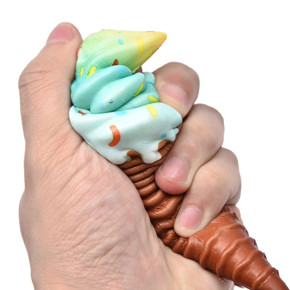Медленно восстанавливающие форму сжималки мороженое конус Оптовая Продажа Kawaii PU спиральная еда сжимаемые игрушки