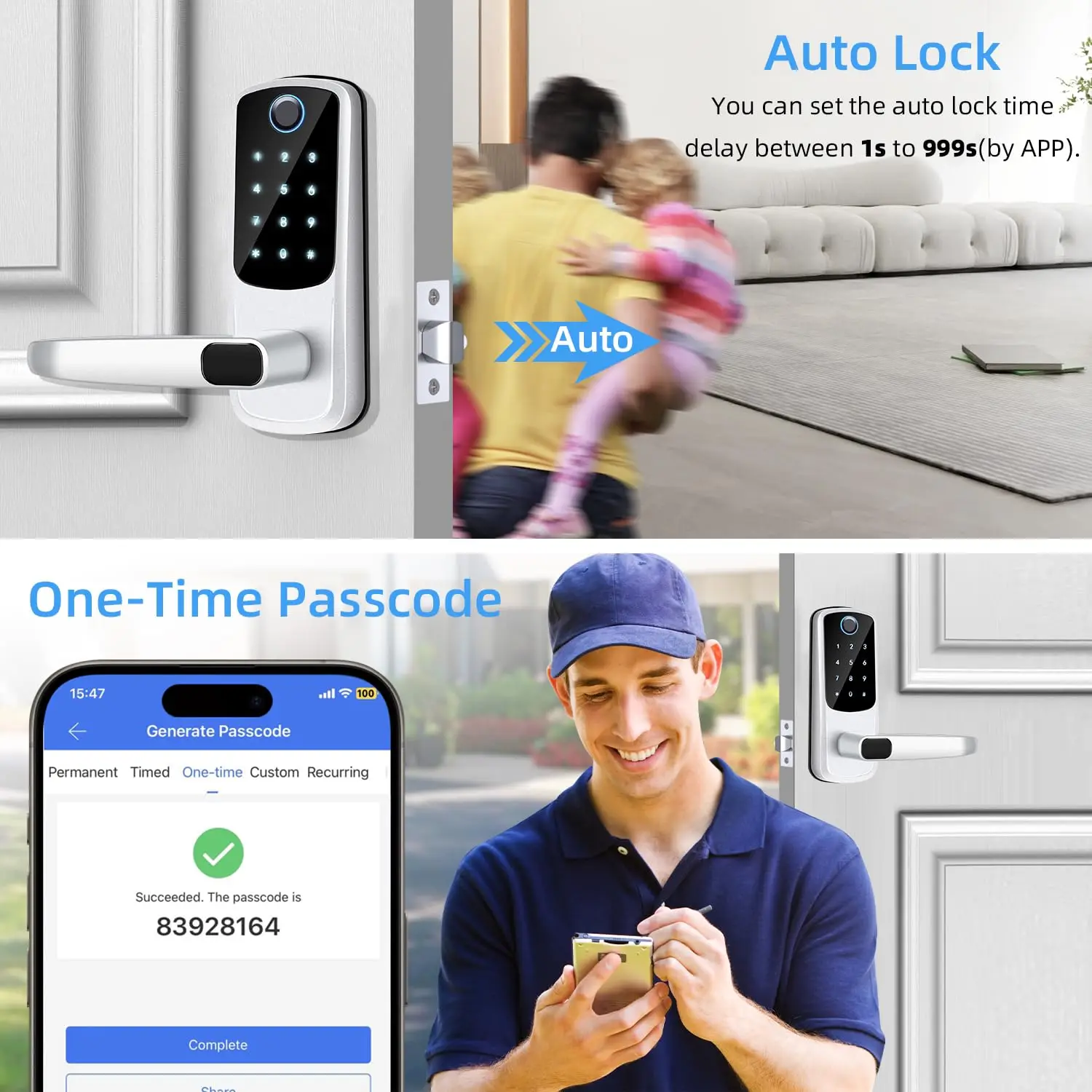 BBDHOME смарт-отпечаток пальца БЕСКЛЮЧЕВОЙ вход с двусторонней ручкой Tttlock сенсорная клавиатура цифровой дверной замок
