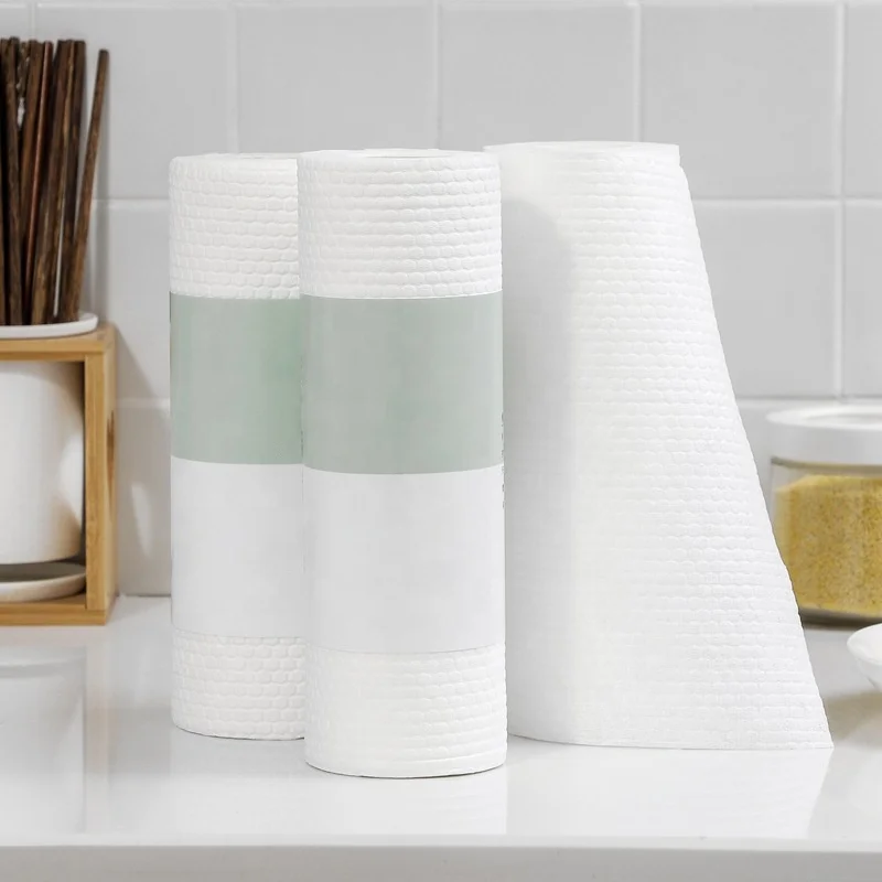 Super-Absorbent Disposable Non-Woven Kitchen Wiping Cloths Household Cleaning Rags Made PP Viscose Polyester Bamboo Paper