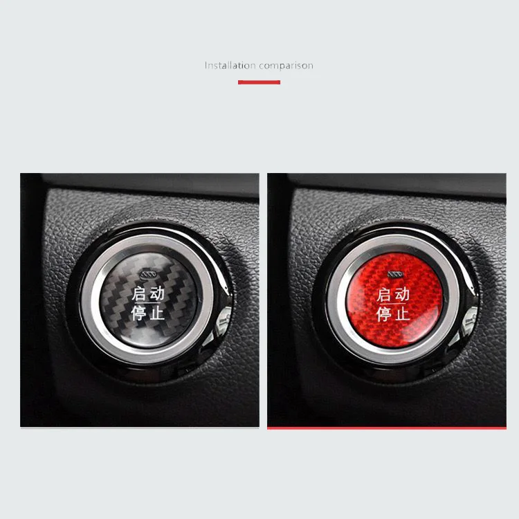 ES Auto Parts Accessories Car Carbon Fiber Button Start Stop For BYD Song Yuan E5 E6 M6 F3