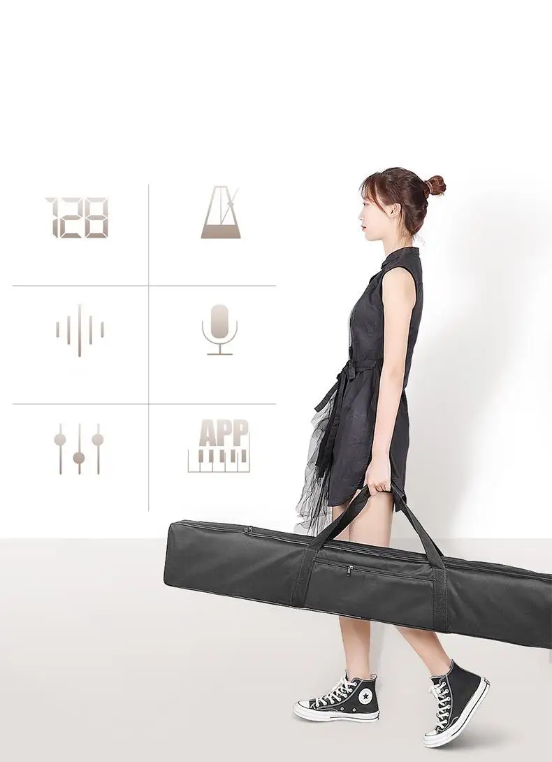 Portable Piano 88 Key Electronic Piano Thickened Hand Roll Folding Electronic Piano Bluetooth MIDI Keyboard Bluetooth Charging