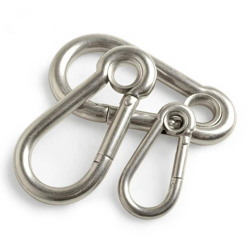 Боху, высокопрочная нержавеющая сталь, 304 316 карабин, пружинный зажим с защелкивающимся крючком