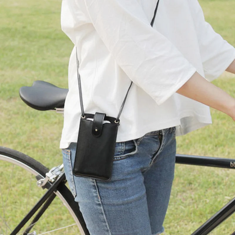 Chic Leather Phone Pouch Case Portable Phone Bags Smartphone Holder Crossbody Bag
