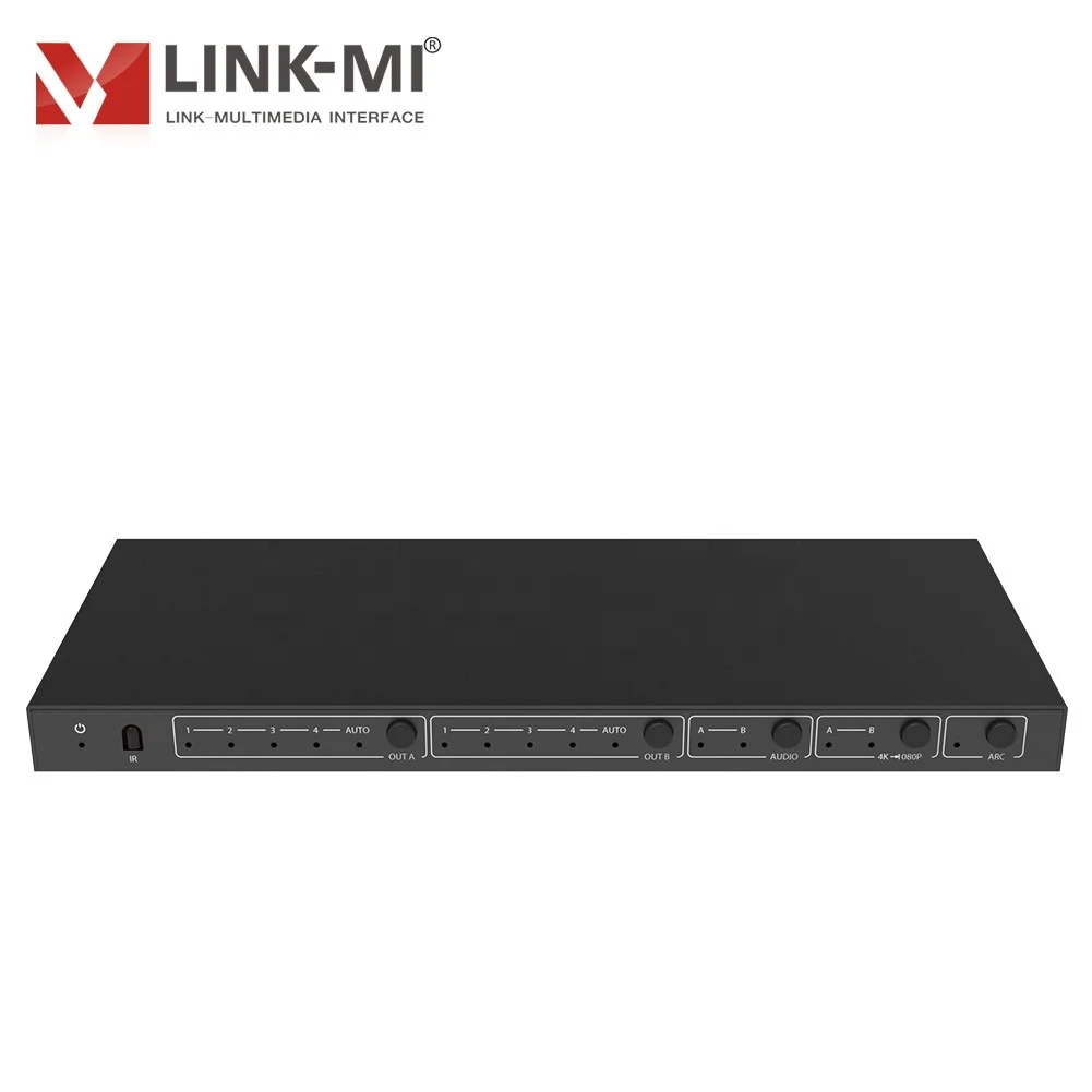 LINK-MI 4 в 2 Выход HDMI матричный коммутатор с аудио экстракт/уменьшить размер/дуги/Иди 4K2K @ 60 Гц YCbCr 4:4:4 HDCP2.2/1 и DVI 1