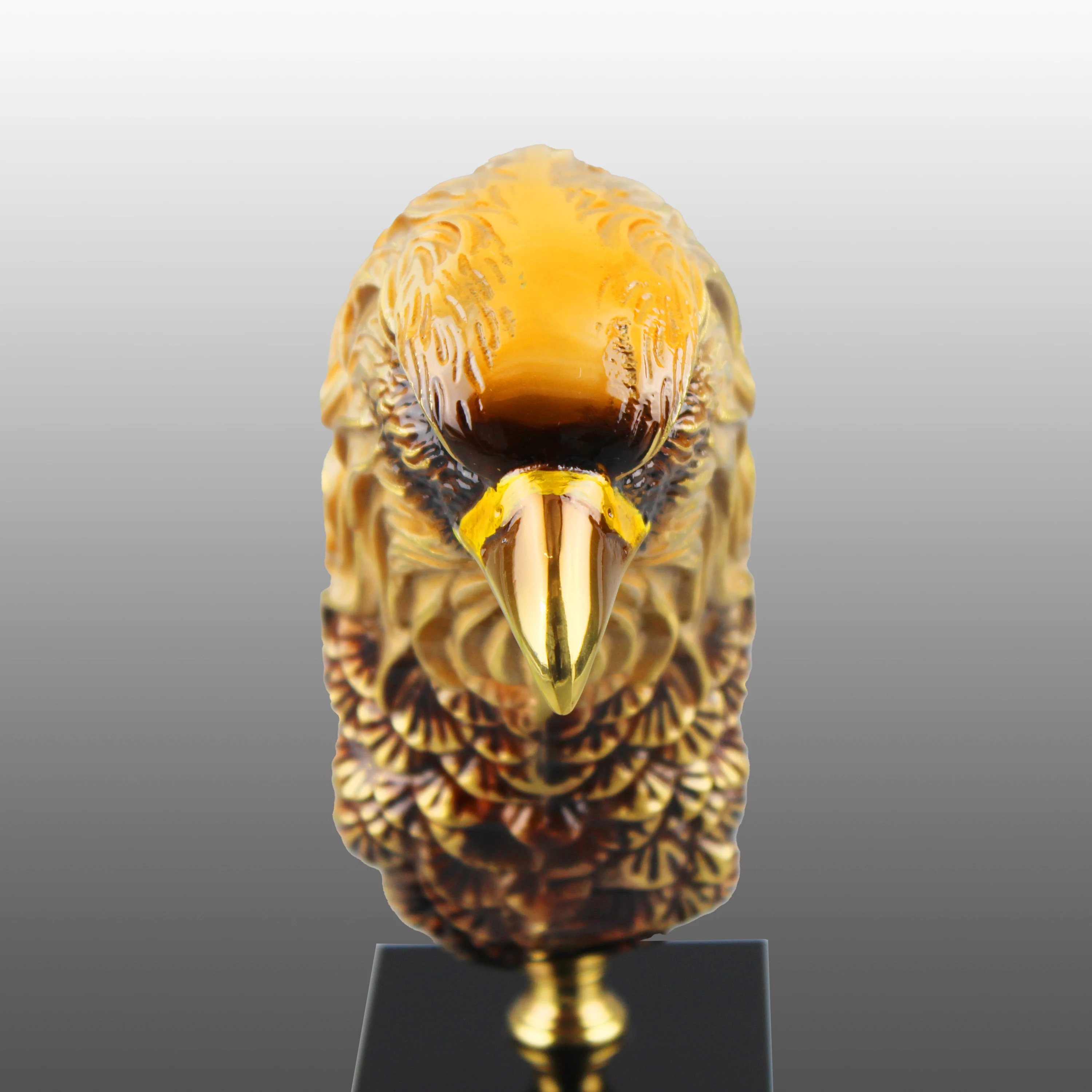 Copper Metal Eagle Statue With Crystal Base Craft Gift