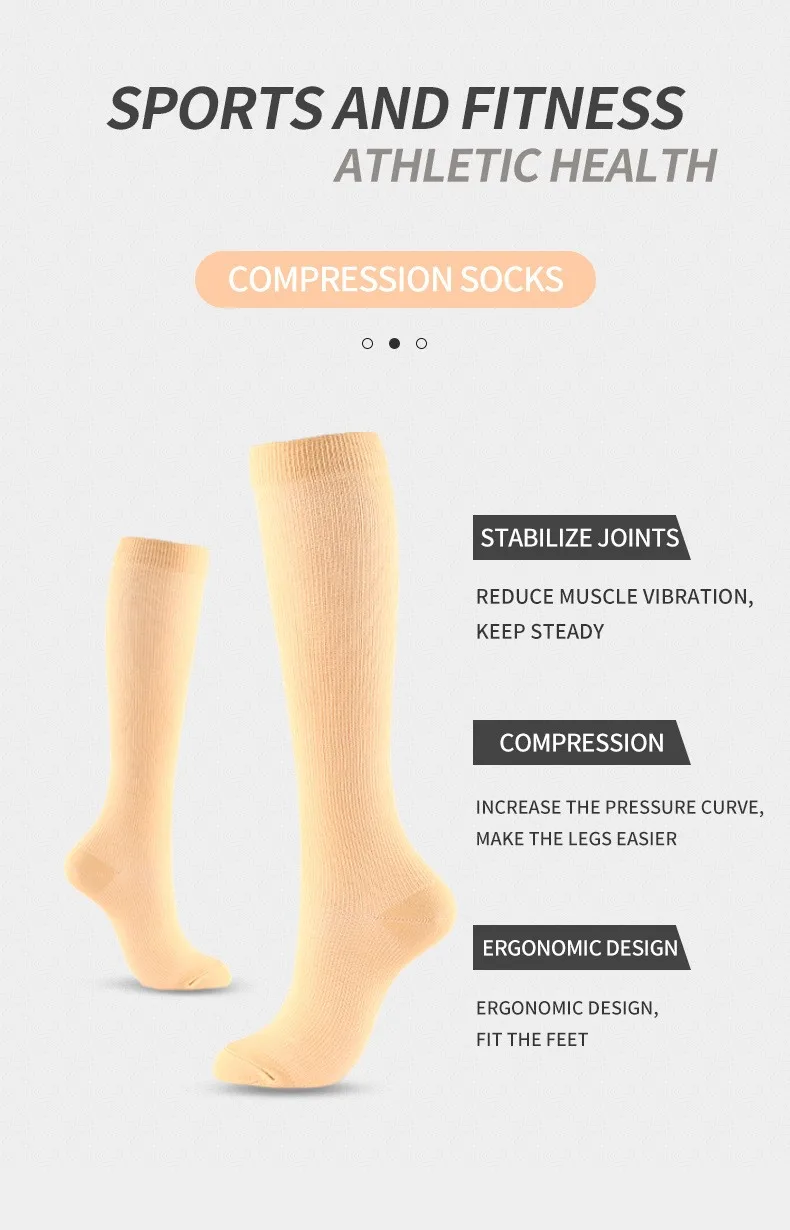 Zipper Compression Socks Knee High Close Toe Support For Women