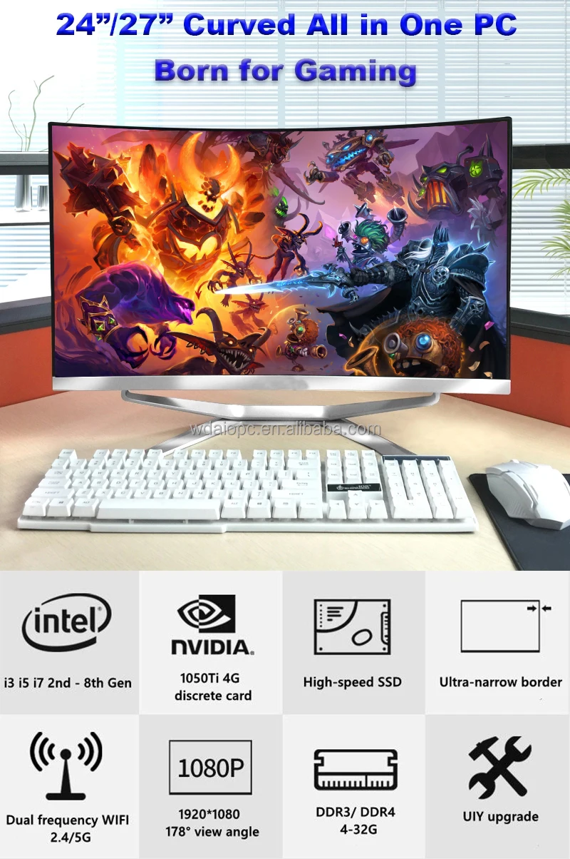 for business or home use 23.8 inch all in one pc core i3 i5 i7 monoblock pc
