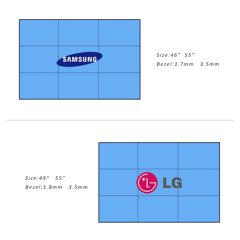 55inch floor stand LG DID LCD splicing advertising display indoor seamless video wall with cabinet