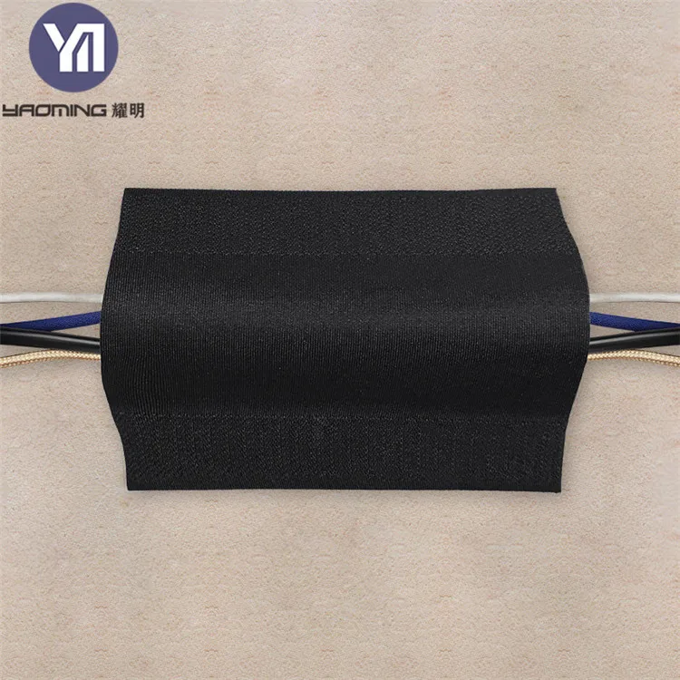 Gray and Red Floor Cable Protector - Velcroes Cable Management Sleeve for Carpet, Temporary Wiring Protection for Events