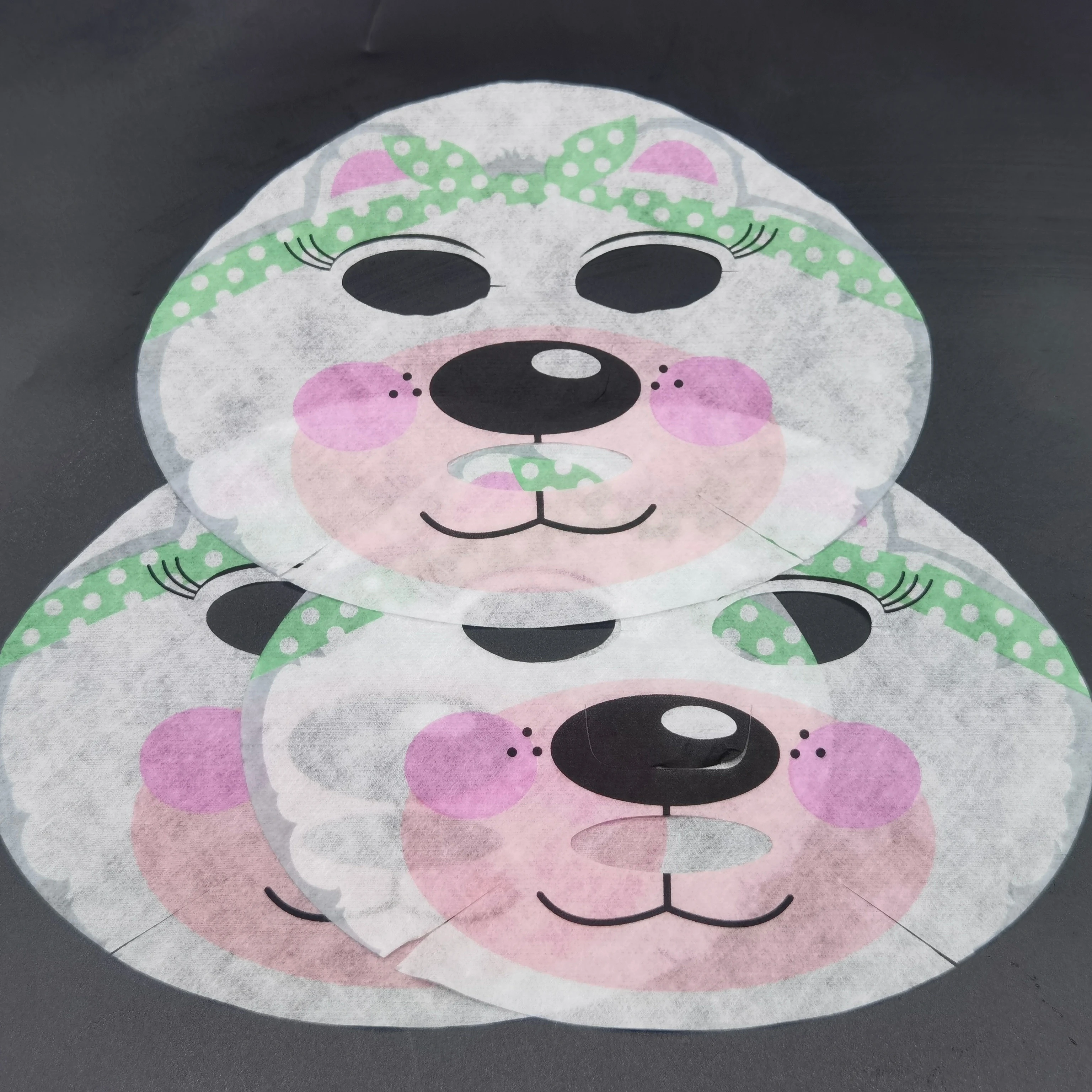 Customer Designed Animal Printed 50gsm Lenzing Tencel Dry  Mask  Lyocell  Spunalce Nonwoven Facial Mask Sheet