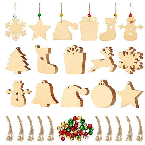 Unfinished Natural Round Blank Wood Discs Circle Wood Cutouts For Craft Supplies