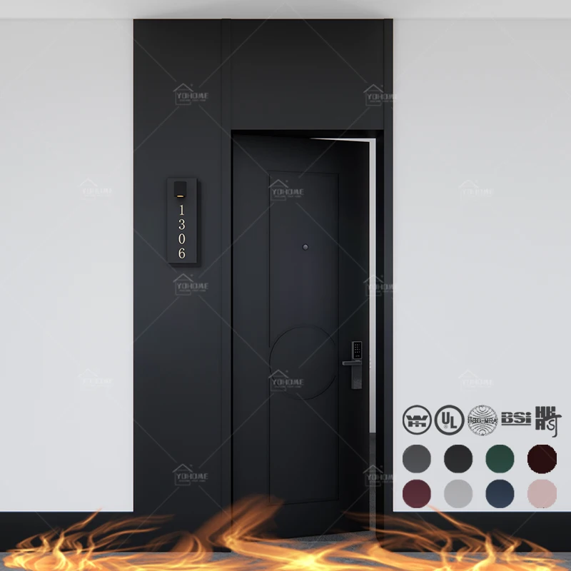 Australian fire protection standards interior hotel room door made of wood door paint wooden fire door with wall panel design
