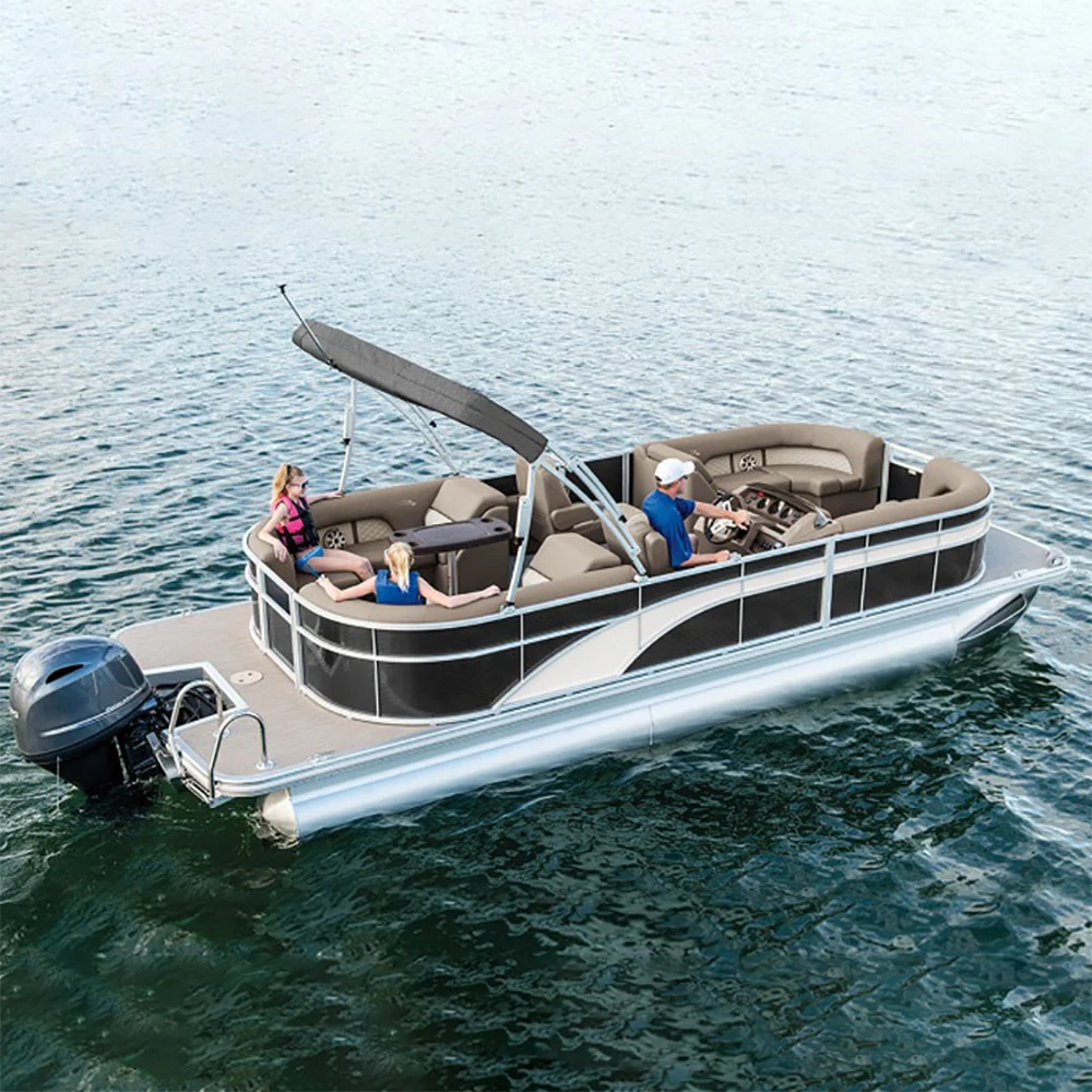  Best New 24 Ft Fishing Tritoon Pontoon Boat For Water Skiing With Slide