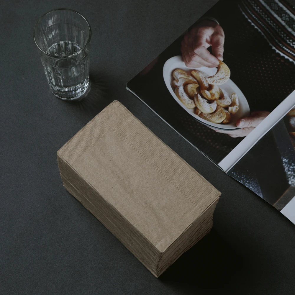 Custom Printed Brown Kraft 2-Ply Unbleached Paper Napkin