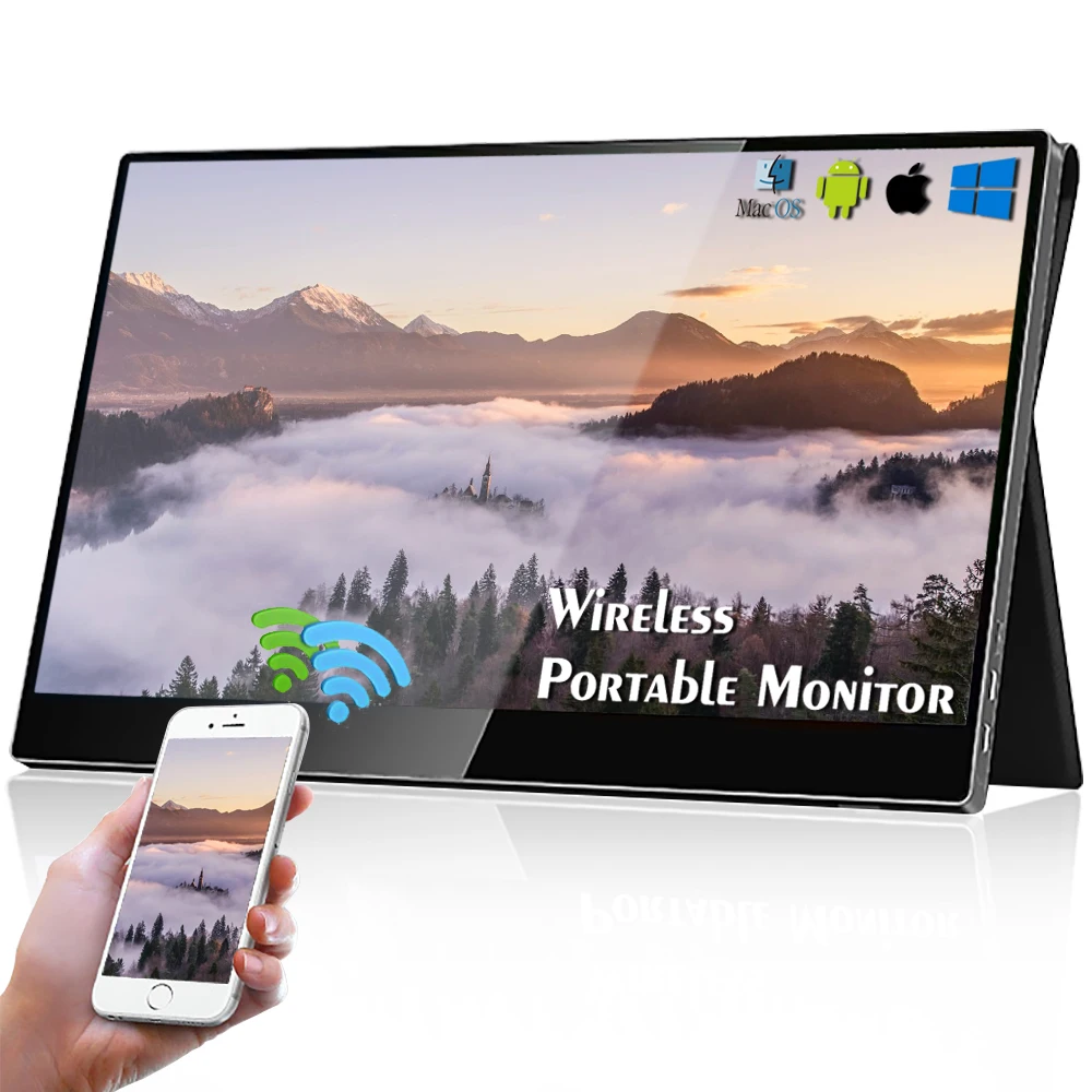 Sibolan new arrival 15.6 1080p ips  usb c 5G wifi  lcd miracast display wireless portable monitor interactive touch screen