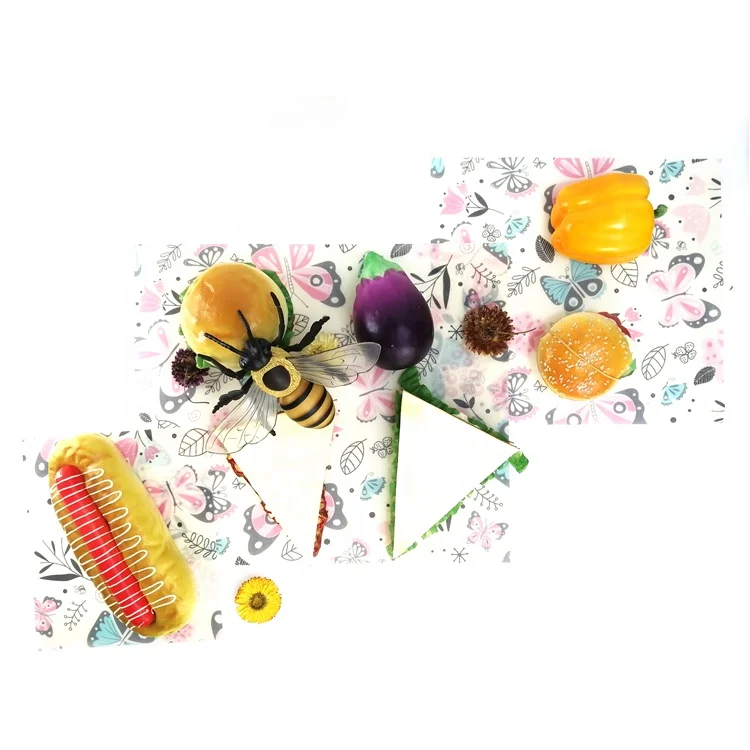 2021 Top Seller Natural Kitchen Waterproof Reusable Beeswax Food Storage Wrap For Sandwich