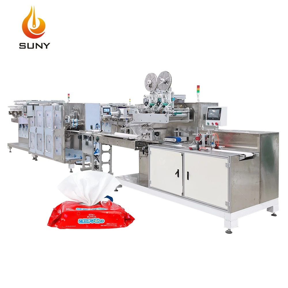 Дешевая автоматическая линия по производству промывочной жидкой салфетки для младенцев, 80 штук