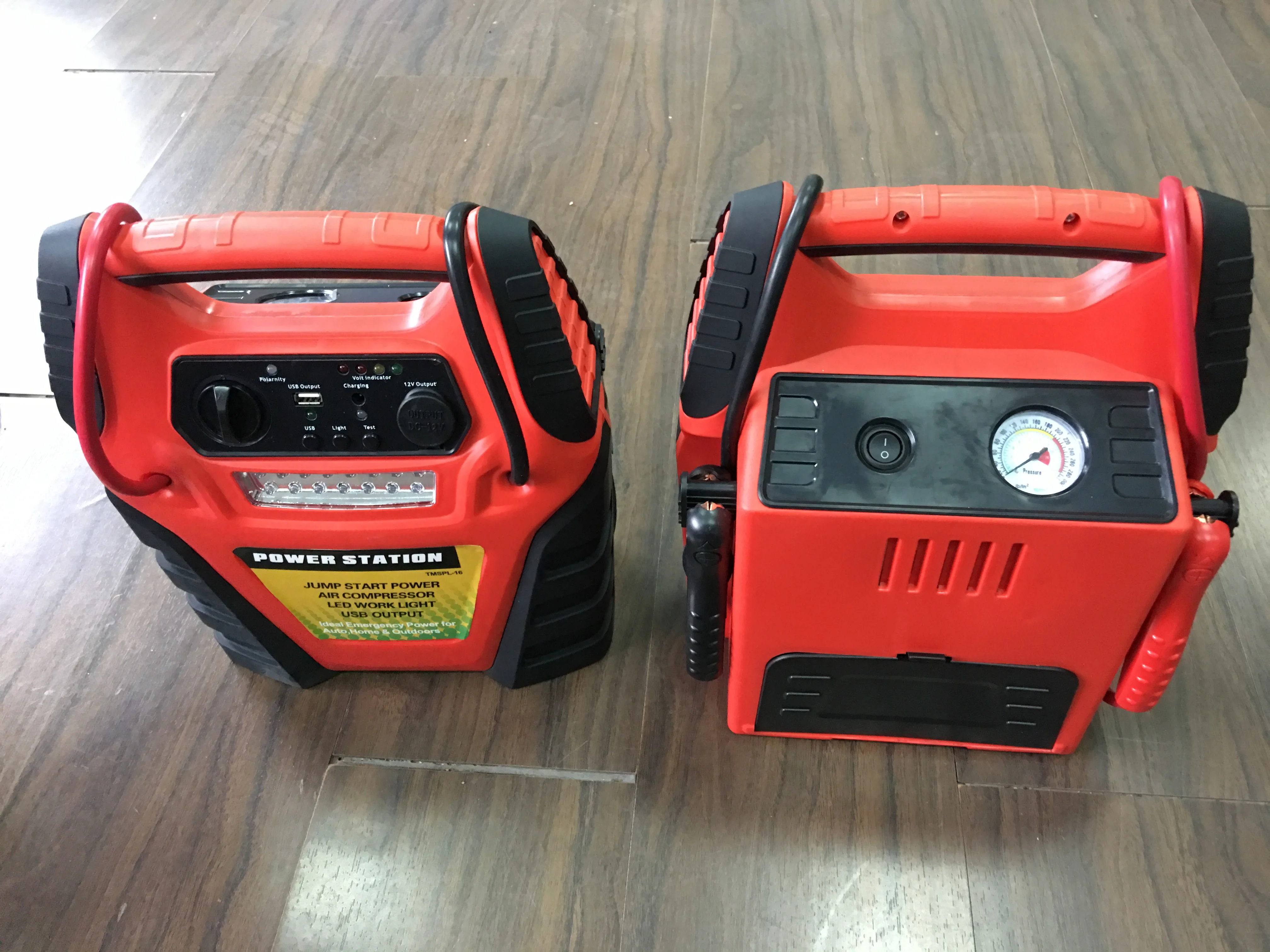 
Heavy duty 1000A peak 12V lead acid battery jump star with air compressor and USB tire inflator worklight jump starter 
