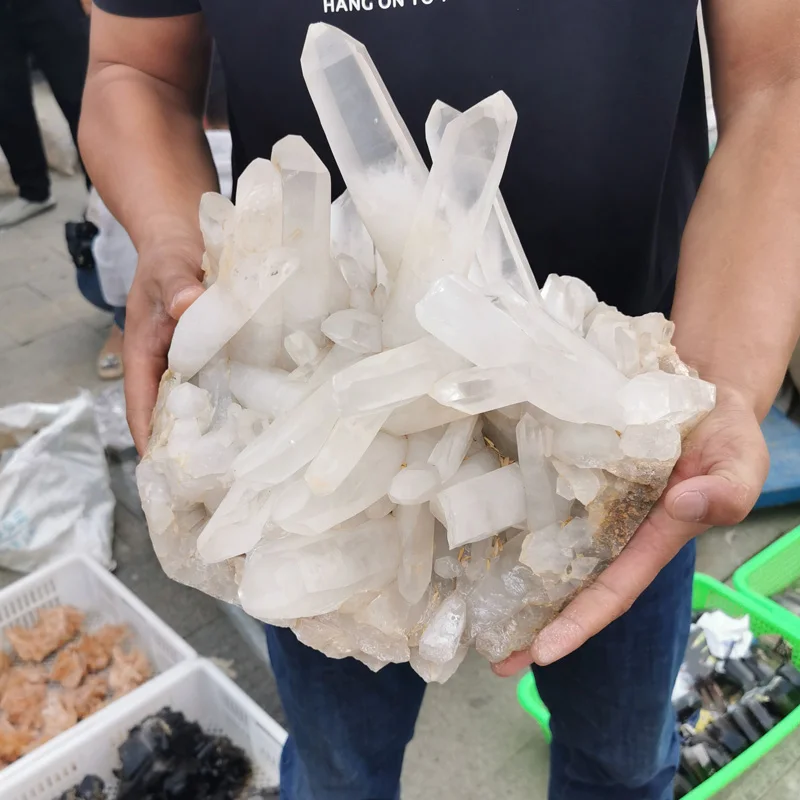 
Natural Clear White Quartz Specimen Healing Magic Rock Crystal Clusters 