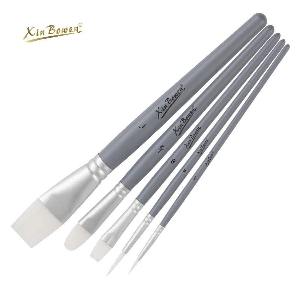 Xin Bowen Artist Series Matte Grey Color Handle Paintbrush Chinese Art Supplies Watercolor Acrylic Oil Painting Materials Hot