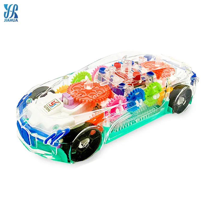 New product with music toy car flashing lights electricaB/O transparent track universal concept car toy