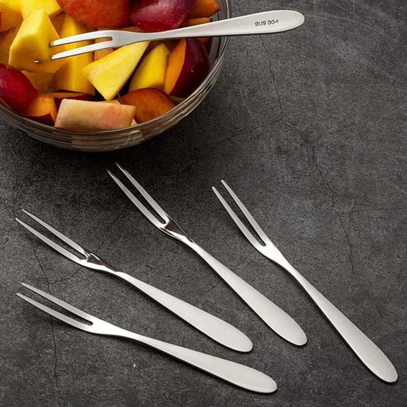 
 Wholesale High Quality 304 Stainless Steel Dessert Forks Kids Adult  Fruit Fork  